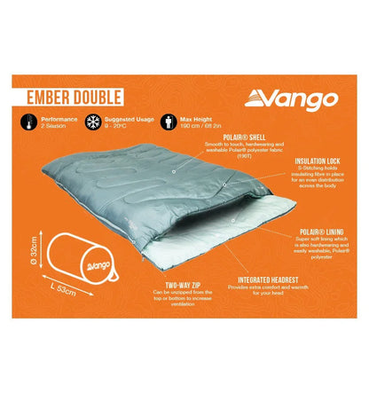 Vango Ember Double Sleeping Bag Mineral Green