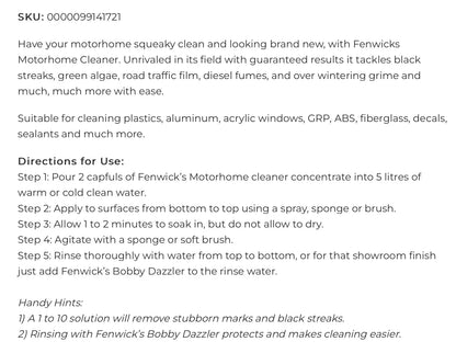 Fenwicks motorhome cleaner concentrated