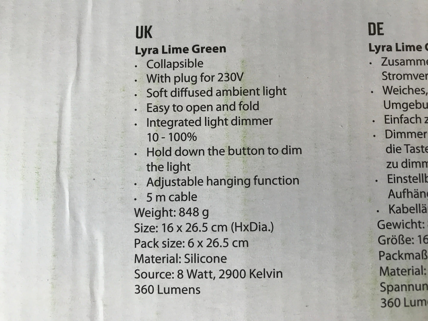 Outwell LED Lyra Lamp 230v