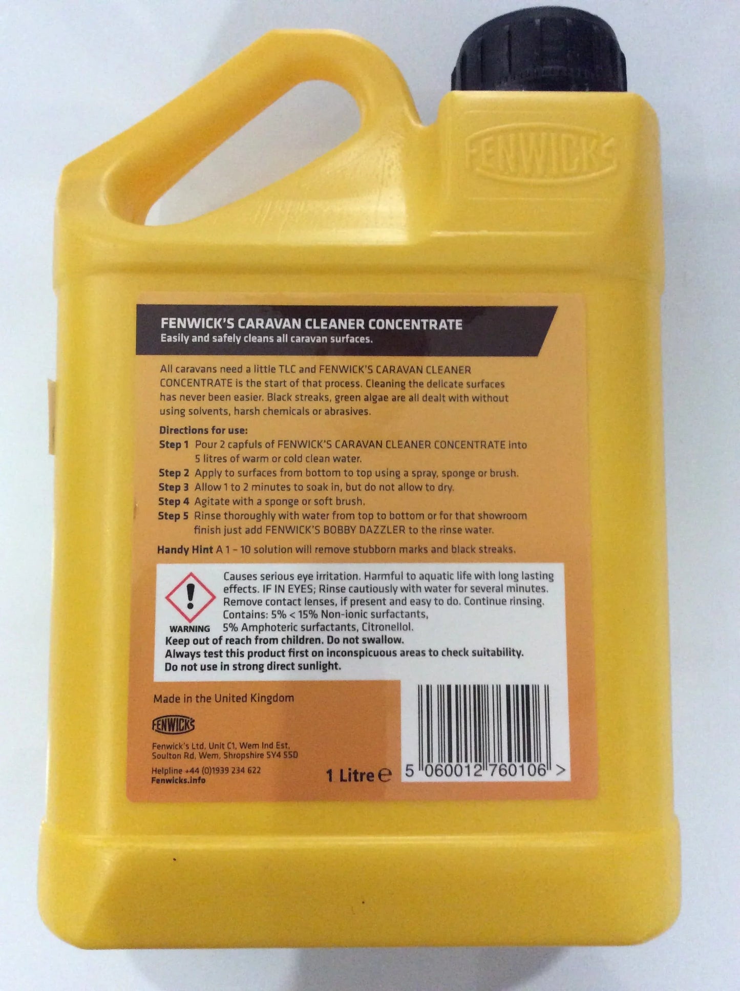 Fenwick’s caravan and motorhome concentrate cleaner 1lt