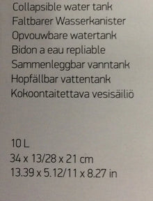Isabella collapsible water tank 10lt