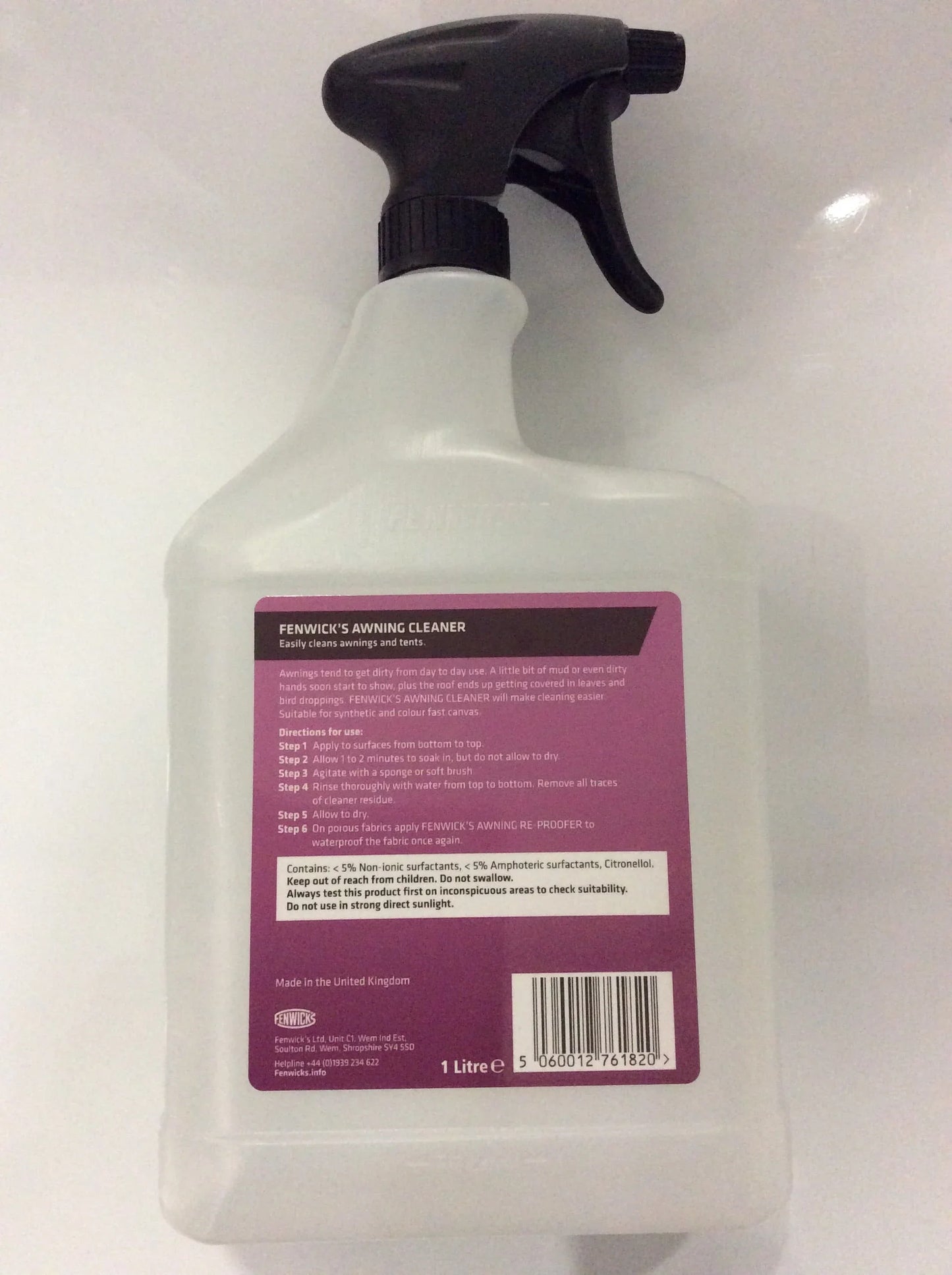 Fenwick’s awning cleaner 1lt trigger spray bottle