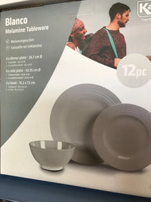 Kampa Blanco 12pc Melamine Set