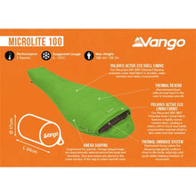 Vango Microlite 100 Sleeping Bag Gecko Green